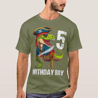 Camiseta Pirata de Dinosaurios de 5 años niño de 5 años