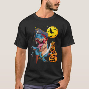 Camiseta Pirata de Dinosaurios Hombres Niños Halloween T Re