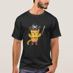 Camiseta Pirata de gato lindo parche de ojos Pirata Piratas