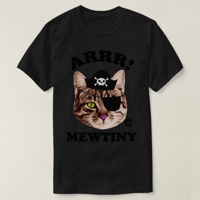 Camiseta pirata de gatos (Diseño del anverso)