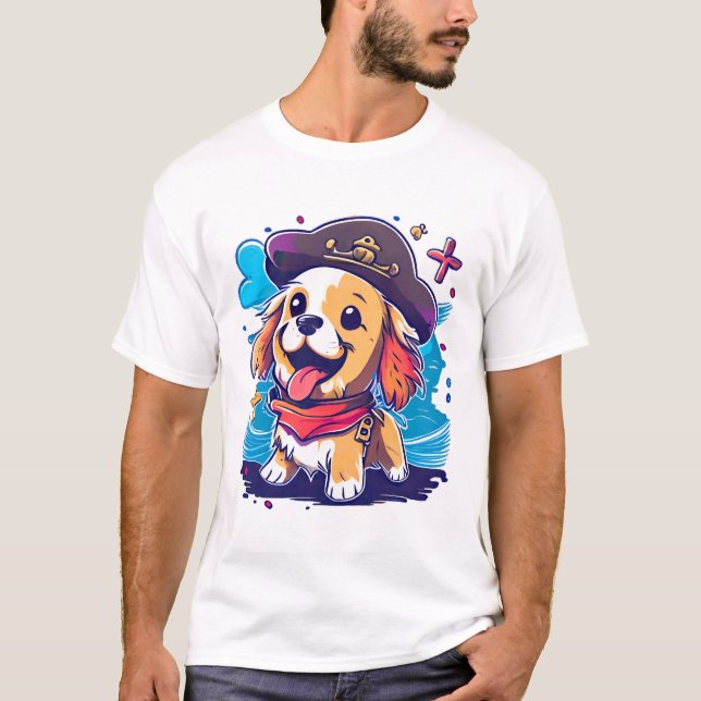 Camiseta Pirata de perro de Golden Retriever (Anverso)