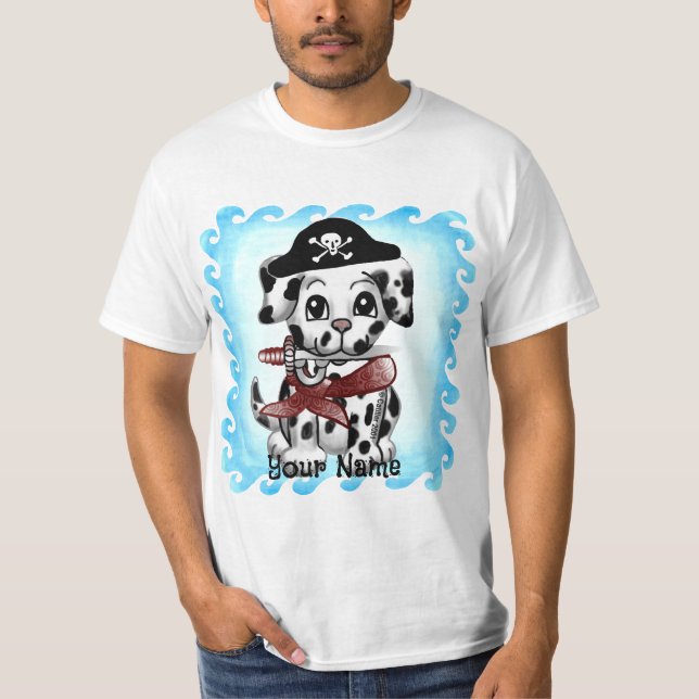 Camiseta Pirata de perros con pipa (Anverso)