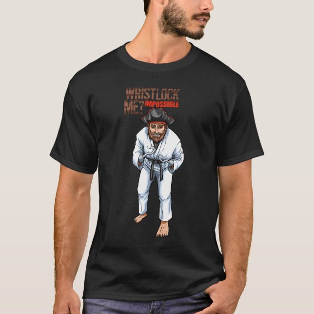 Camiseta Pirata de reloj de pulsera brasileño Jiu Jitsu, BJ (Anverso)