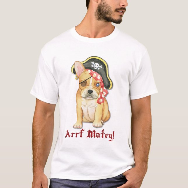 Camiseta Pirata del bulldog francés (Anverso)