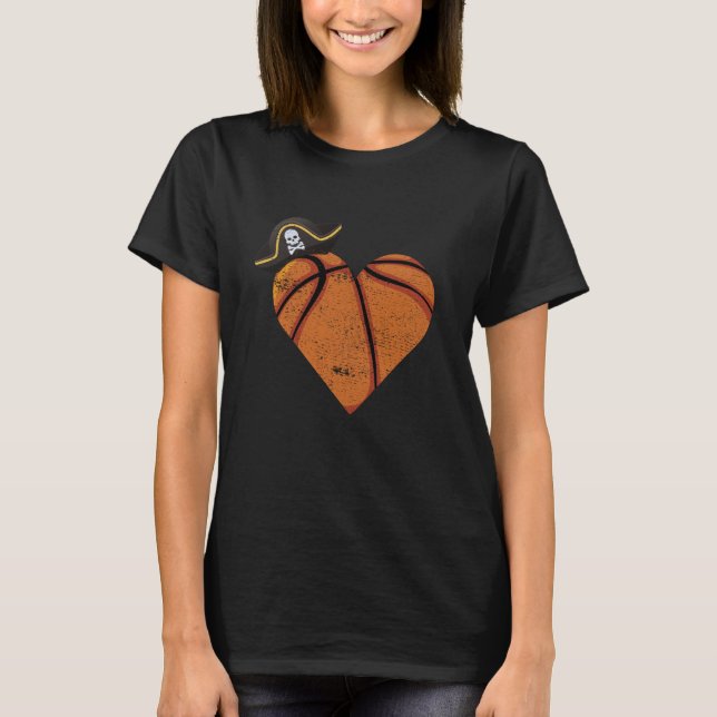 Camiseta Pirata del corazón del baloncesto (Anverso)