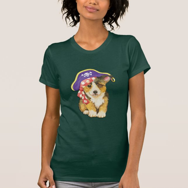 Camiseta Pirata del Corgi Galés del Pembroke (Anverso)
