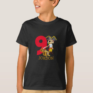 Camiseta Pirata del Partido del Cumpleaños 9º nombre camise