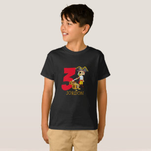 Camiseta Pirata del Partido del Cumpleaños Tercer nombre ca