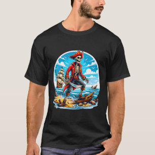Camiseta Pirata Esqueleto Cráneo Halloween Pirata