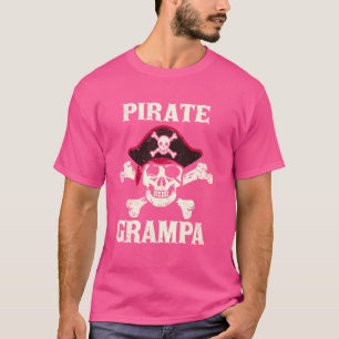 Camiseta Pirata Grampa Skeleton Capitán Funny Skull Pirata