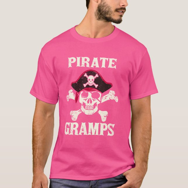 Camiseta Pirata Gramps Skeleton Capitán Funny Skull Pirate (Anverso)