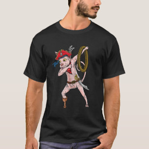 Camiseta Pirata haciendo Dabbing Gato Sphynx Vintage