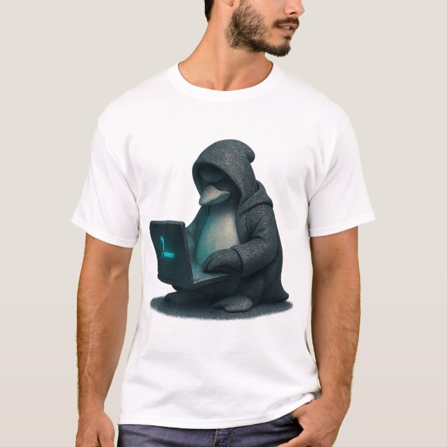 Camiseta Pirata Informático Pingüino (Anverso)