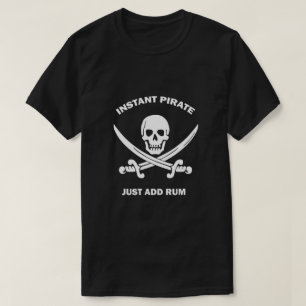 Camiseta Pirata instantáneo agregar color negro básico