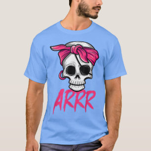 Camiseta Pirata muerto con parche de ojos Bandana rosa Hall