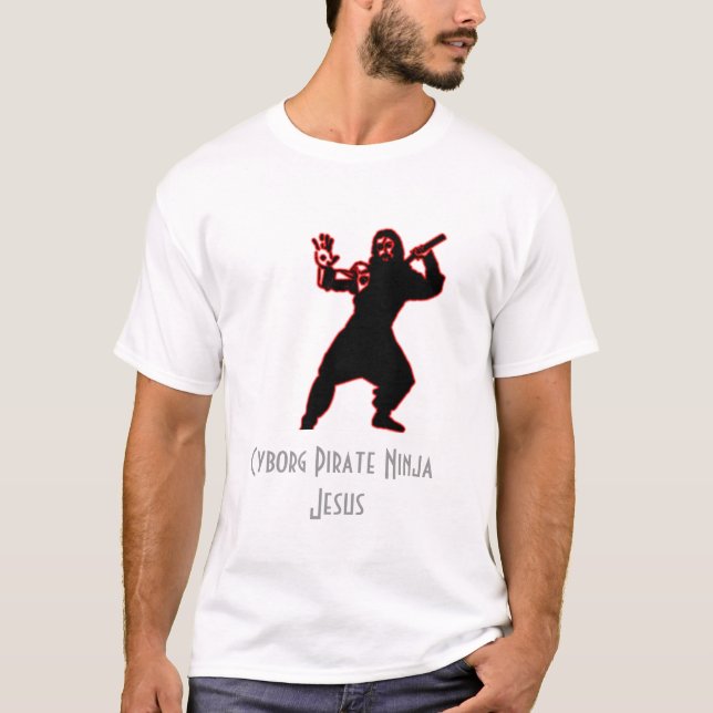 Camiseta Pirata Ninja Jesús del Cyborg (Anverso)