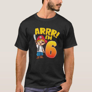 Camiseta Pirata Niños De 6 Años De Edad Sexto Aniversario