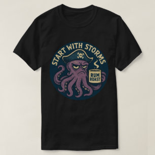 Camiseta Pirata Pulpo Divertido Asado al Ron