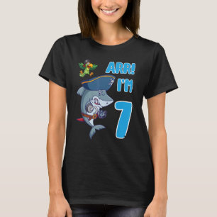 Camiseta Pirata Shark Natación Arr Tengo 7 Años Feliz