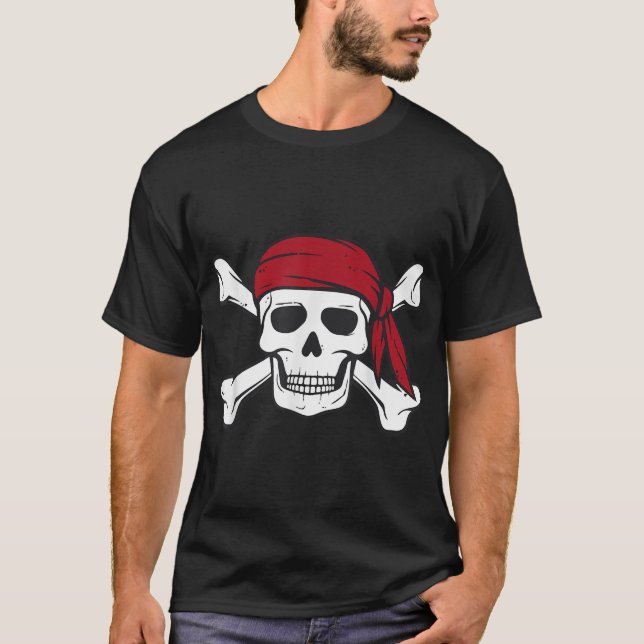 Camiseta Pirata Skull Crossbone Men Halloween Boy (Anverso)