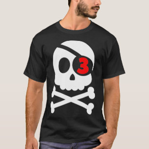 Camiseta Pirata Skull & Crossbone Niños de tercer cumplea