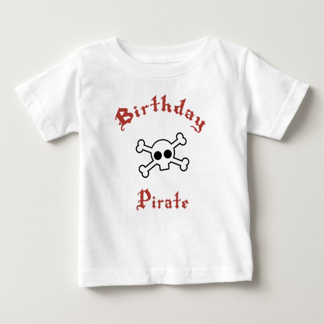Camiseta Pirata Skull de cumpleaños bebé (Anverso)