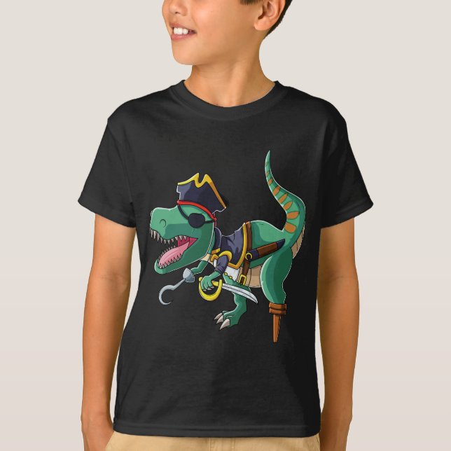 Camiseta Pirata T-Rex Chicas de regalo de los niños Dinosau (Anverso)