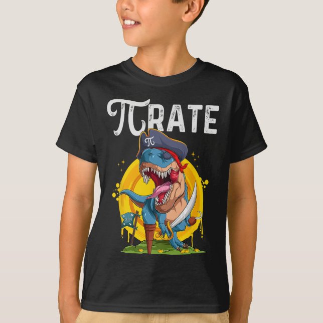 Camiseta Pirata T-rex Pi Rate Dino Pi Rate Friki De Las Mat (Anverso)