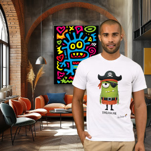 Camiseta Pirata Verde TESORERÍA - Por diseño Diversión