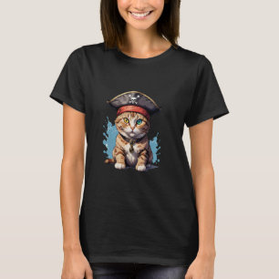 Camiseta Pirata y Gato El Felino Bucanero
