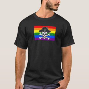 Camiseta Piratas cráneo Bandera del Orgullo Gay Náutico Ca 