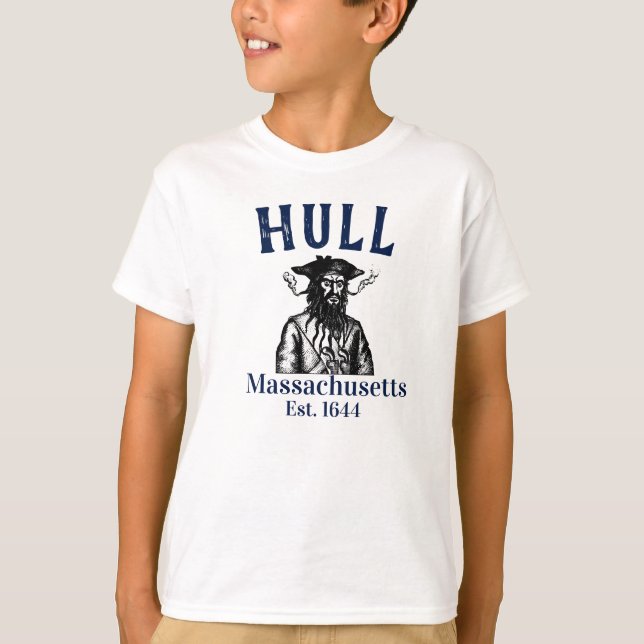 Camiseta "piratas" de casco pirata de Massachusetts, de niñ (Anverso)