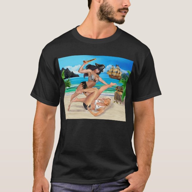 CAMISETA PIRATAS MUJERES PELEANDO (Anverso)
