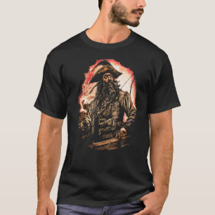 Camiseta Piratas piratas de retrato pirata de barba negra