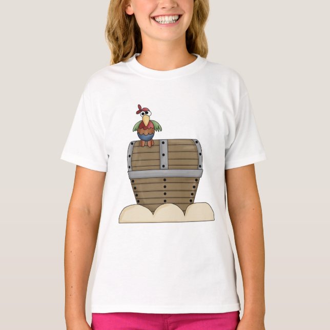 Camiseta Piratas ・ Treasure Chest & Parrot (Anverso)