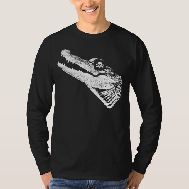 Camiseta Pirate Alligator With Eye Patch Skull (Anverso)