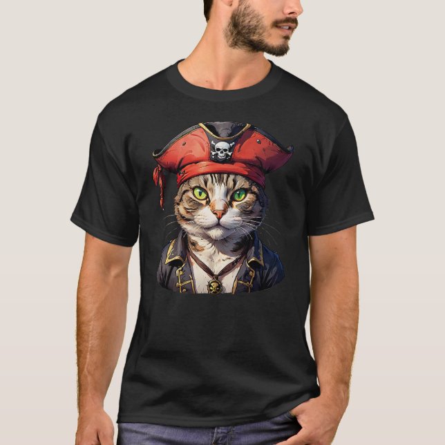 Camiseta Pirate and Cat The Feline Buccaneer (Anverso)