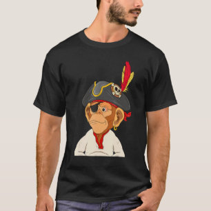 Camiseta Pirate Ape Nft Tema Capitán Mono