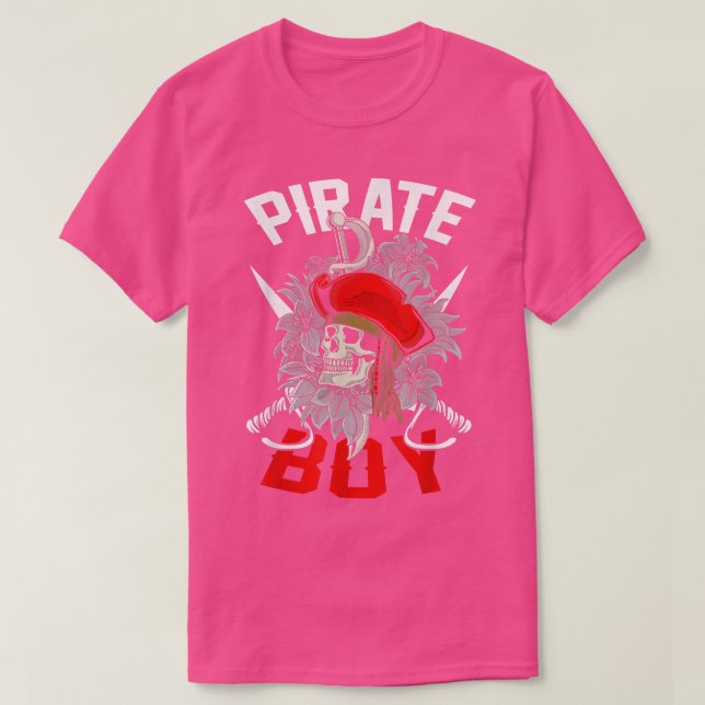 Camiseta Pirate Boy Skeleton Halloween Funny Jolly Roger  (Diseño del anverso)