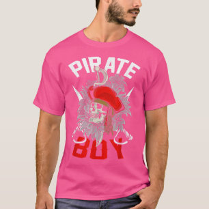 Camiseta Pirate Boy Skeleton Halloween Funny Jolly Roger 