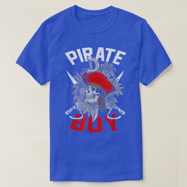 Camiseta Pirate Boy Skeleton Halloween Funny Jolly Roger  (Diseño del anverso)
