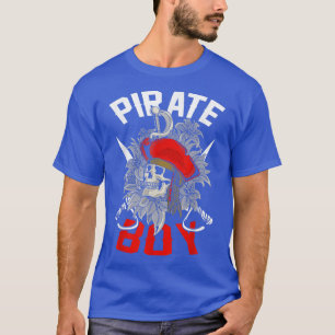Camiseta Pirate Boy Skeleton Halloween Funny Jolly Roger