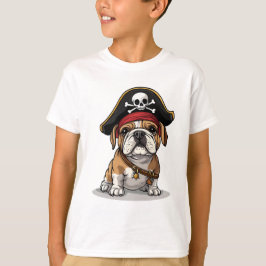 Camiseta Pirate Bulldog inglés Skull Crossbone
