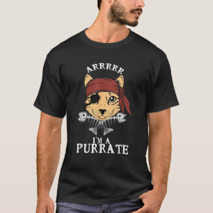 Camiseta Pirate Ca Arrr Purrate Kitty Parche Fishbone G