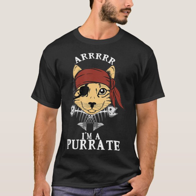 Camiseta Pirate Cat Shirrr Arrr Purrate Kitty Eye Patch Fis (Anverso)