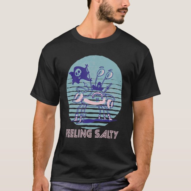 Camiseta Pirate Crab Feeling Salty Crawfish Retro Ocean  Lo (Anverso)