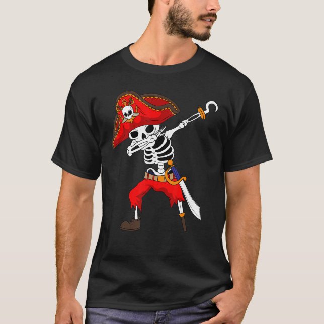 Camiseta Pirate Dabbing Skull Sea Sailor Crew Ship Treasure (Anverso)