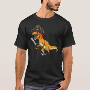Camiseta Pirate Dinosaur Rex Sea Sailor Crew Ship Treasures