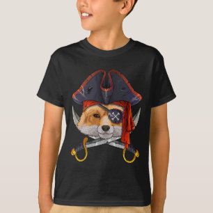 Camiseta Pirate Fox Jolly Roger Halloween Costume Crossbone