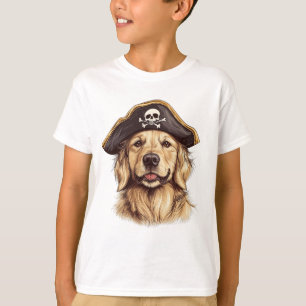 Camiseta Pirate Golden Retriever Dog Skull
